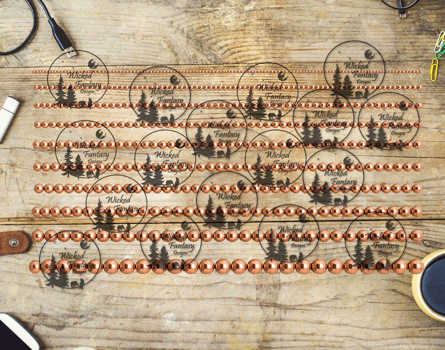UVDTF Copper Beads 6x12" Striping