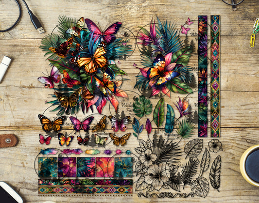 UVDTF Tropical Butterflies Multimedia Element Sheet
