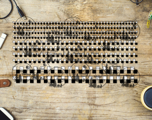 UVDTF Black and White Checkered 6x12" Striping Element