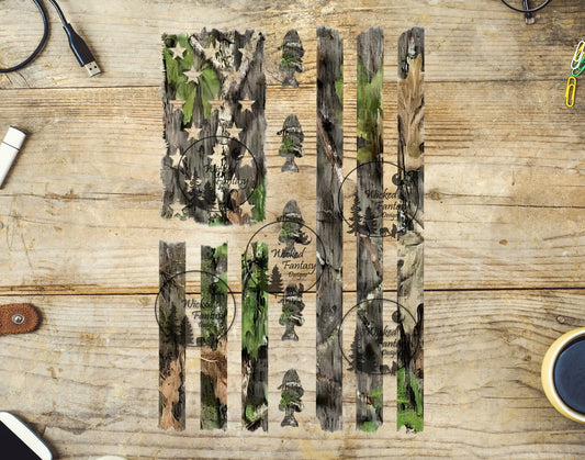 UVDTF Oak Camo Flag with Fish