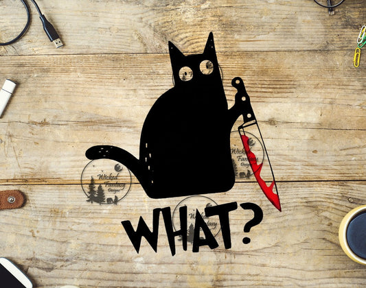 UVDTF What Black Cat with Bloody Knife