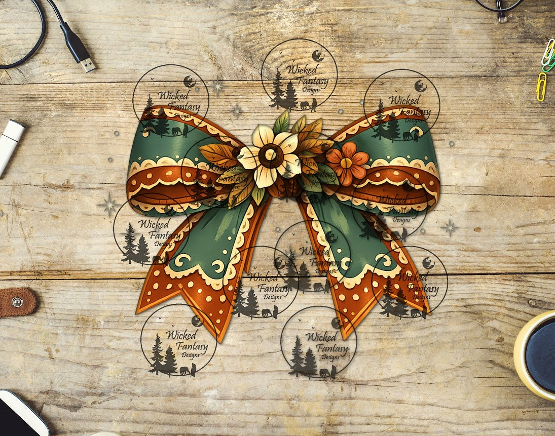 UVDTF Rusty Teal Bow