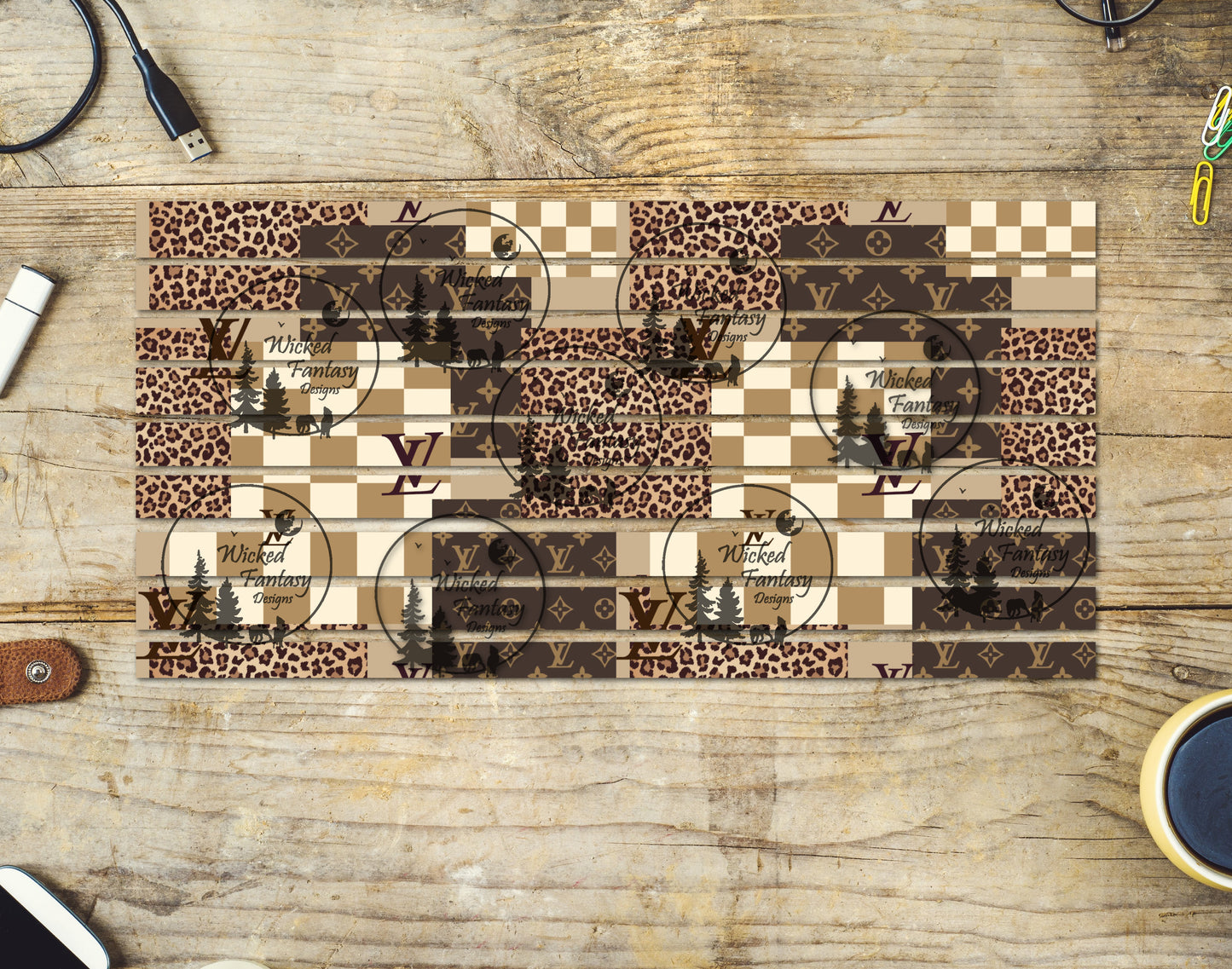 UVDTF Bougie Neutrals 6x12" Striping element