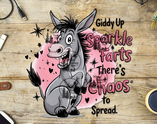UVDTF Giddy Up Sparkle Farts There's Chaos to Spread