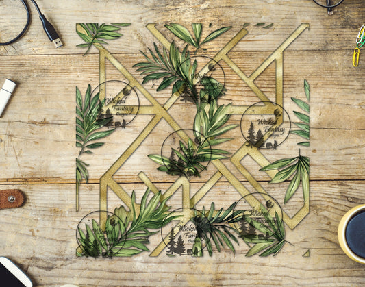 UVDTF Geometric Palm Fronds 20oz 30oz 10x10"