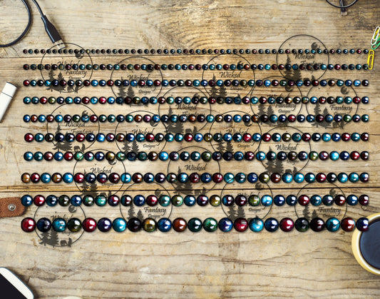UVDTF Rainbow Tigers Eye Beads 6x12" Striping