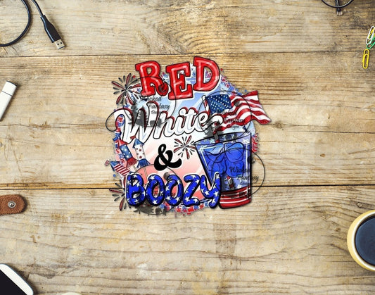 UVDTF Red White and Boozy American Flag Patriotic