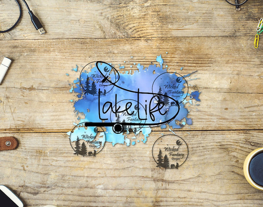 UVDTF Lake Life with Watercolor Splash