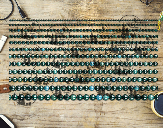 UVDTF Teal Green Apatite Beads 6x12" Striping