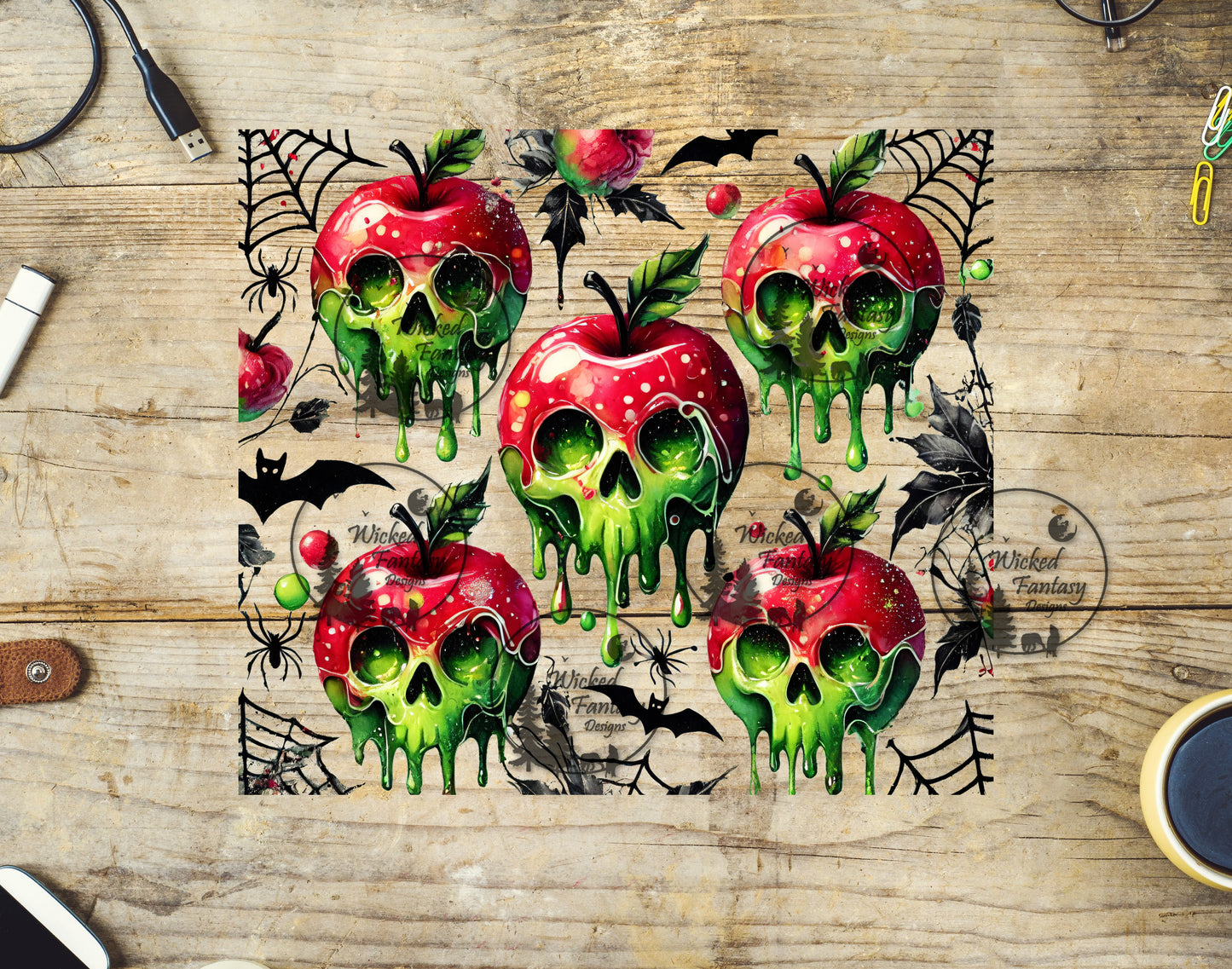 UVDTF Poison Apples 10x10" Elements