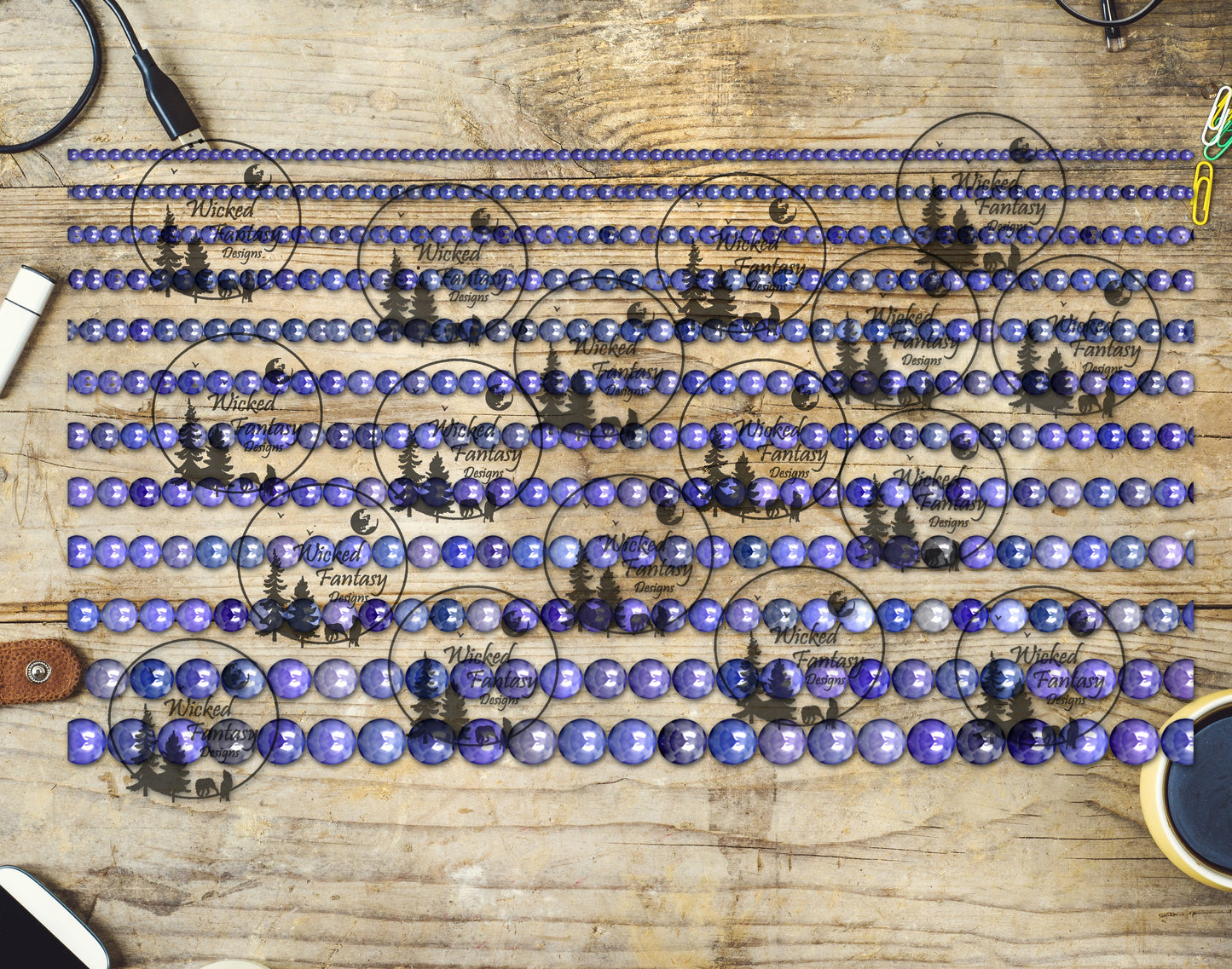 UVDTF Russian Charoite Beads 6x12" Striping