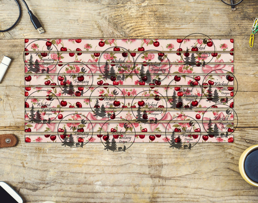 UVDTF Cherry Coquette Bows 6x12" Striping element