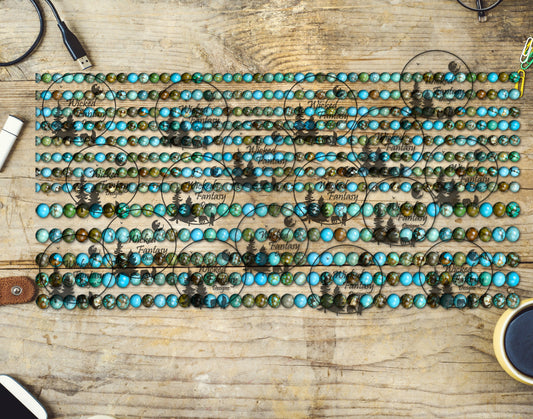 UVDTF Turquoise Beads 6x12" Striping