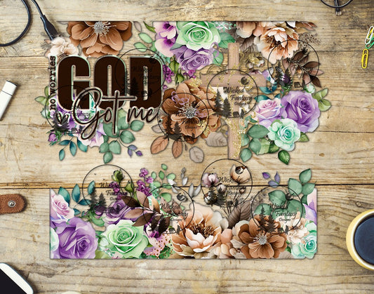 UVDTF No Worries God Got Me 20oz 30oz 10"x10"