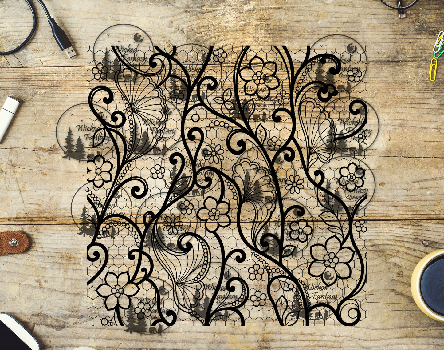 UVDTF Secret Garden Lace 20oz 30oz 10"x10"