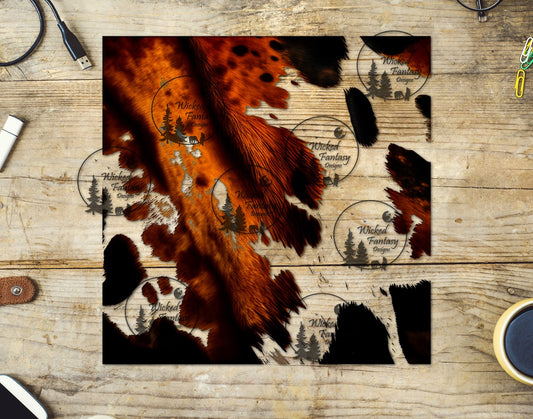 UVDTF Red and Brown Cow Hide 20oz 30oz 10"x10" Element