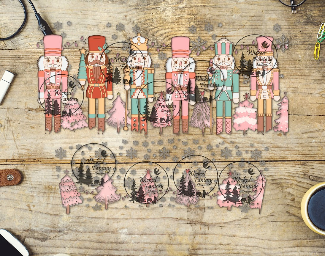 UVDTF Pastel Nutcrackers 16oz 40oz Tumbler Wrap