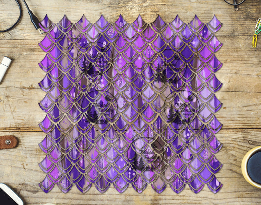 UVDTF Purple Brushstrokes Dragon Scales 10"x10" Element