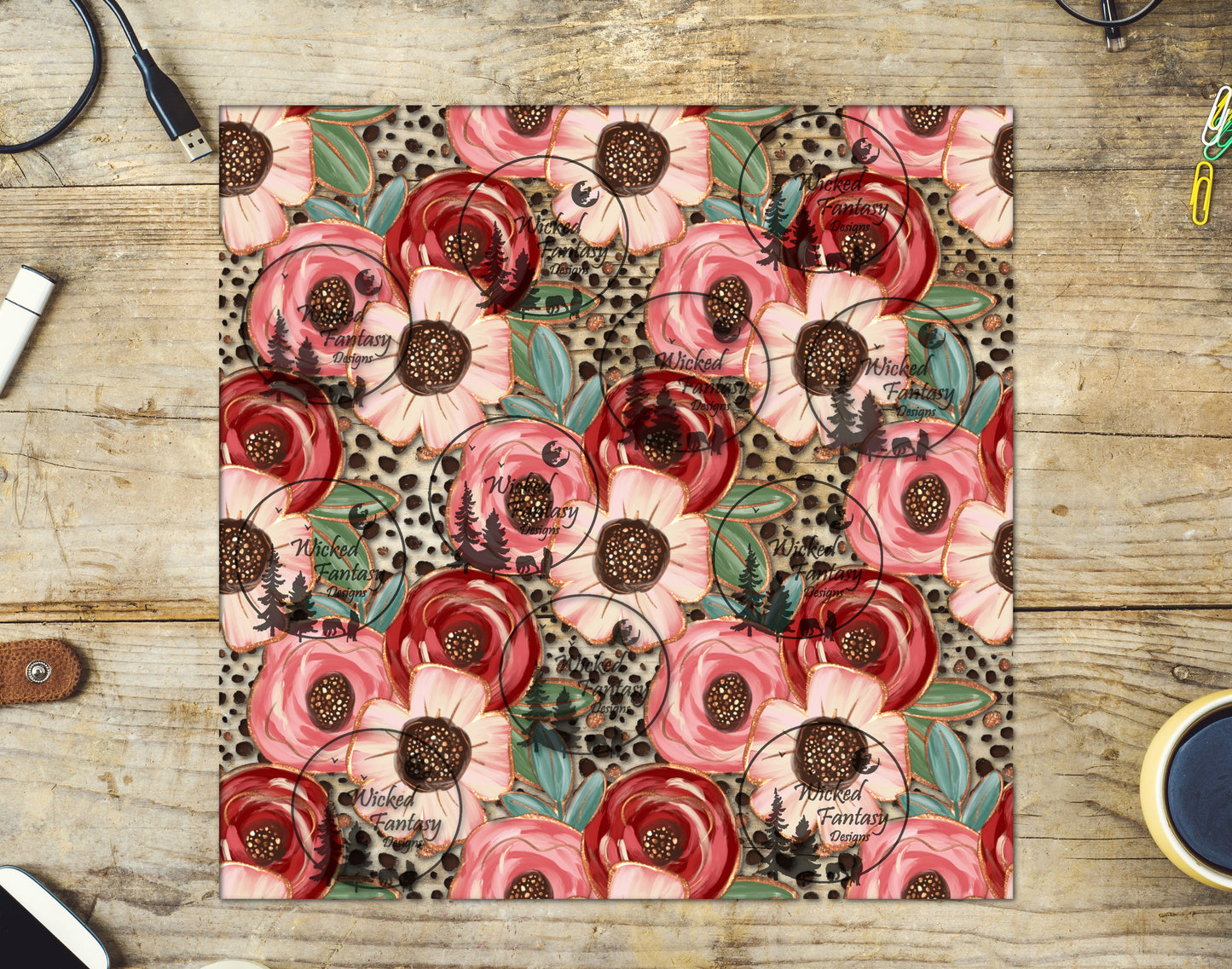 UVDTF Painted Sunflowers and Roses 20oz 30oz 10"x10" Element