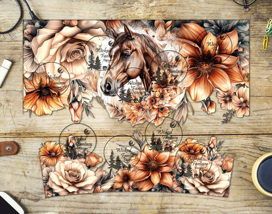 UVDTF Rust and Neutrals Chestnut Horse 16oz 40oz Tumbler Wrap