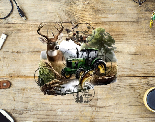 UVDTF Outdoors Bucks Ducks Tractors