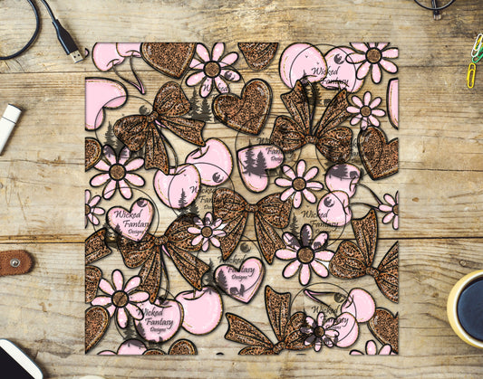 UVDTF Cherries Coquette Leopard Print Bows 20oz 30oz 10"x10" Element