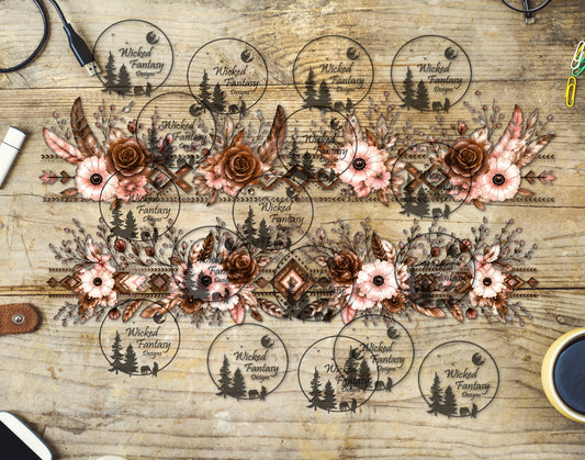 UVDTF Blush and Caramel Boho Southwestern Border Element 11"