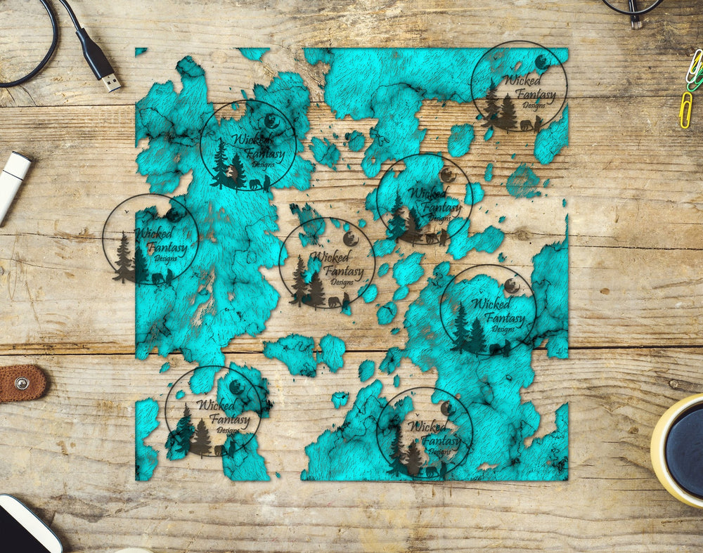 UVDTF Turquoise Cow Hide 20oz 30oz 10"x10" Element
