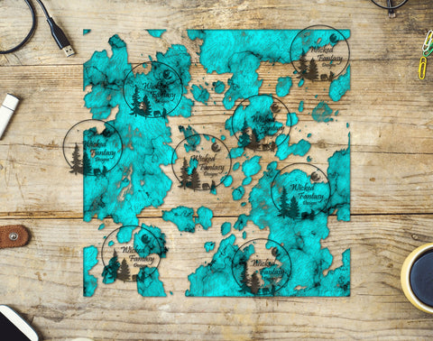 UVDTF Turquoise Cow Hide 20oz 30oz 10"x10" Element