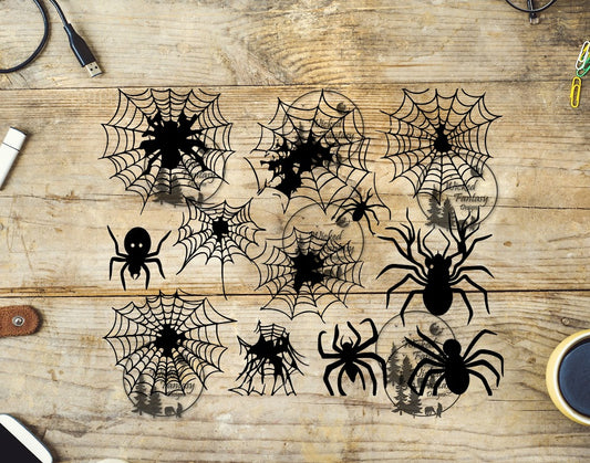 UVDTF Woven Webs and Spiders 10x8"