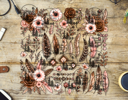 UVDTF Blush and Caramel Florals Element Sheet