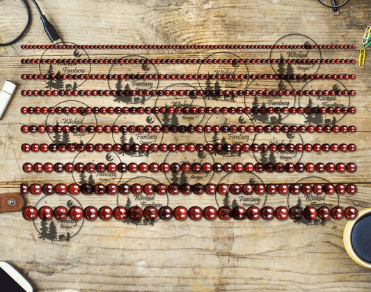 UVDTF Red Jasper Beads 6x12" Striping