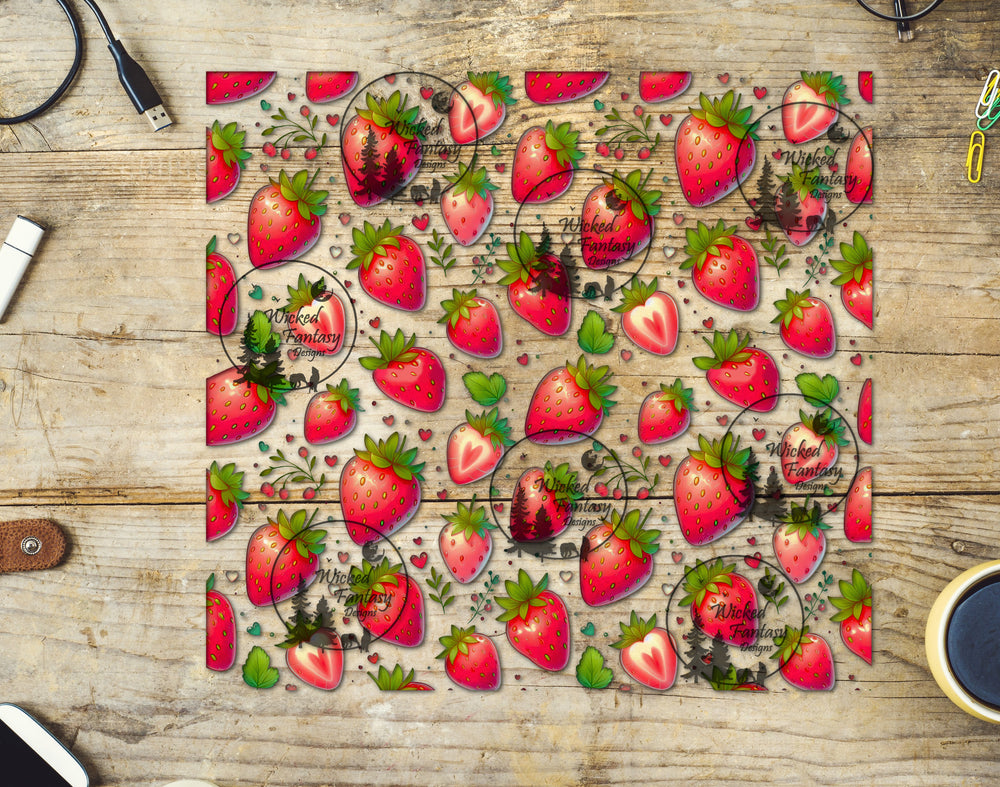 UVDTF Cartoon Strawberries 20oz 30oz 10"x10" Element