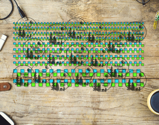UVDTF Lime and Teal Checkered 6x12" Striping Element