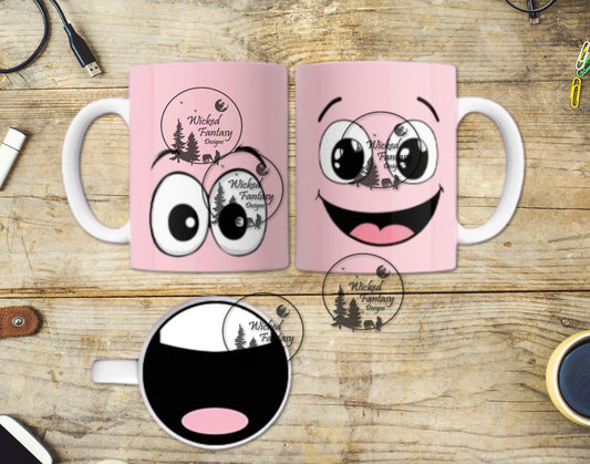 UVDTF Mouth Mug Bottom Pink Cartoon