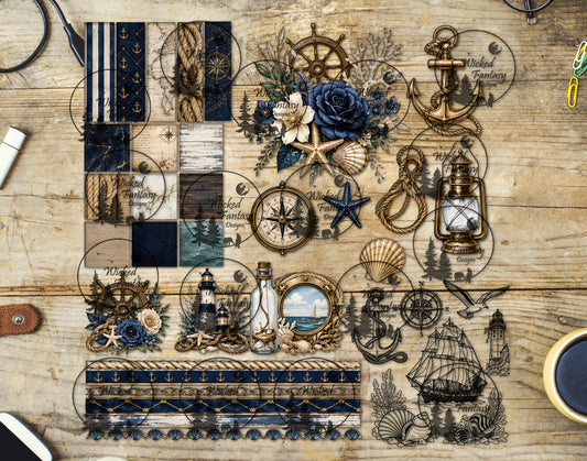 UVDTF Nautical Navy Multimedia Element Sheet