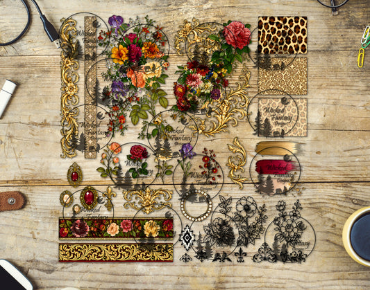UVDTF Baroque Bloom Multimedia Element Sheet