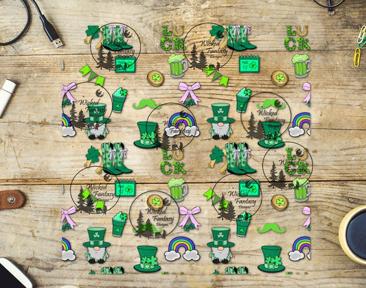 UVDTF Lucky Green Gnomes 20oz 30oz 10"x10" Element