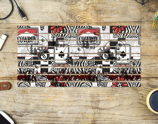 UVDTF Red Cowboy 6x12" Striping element