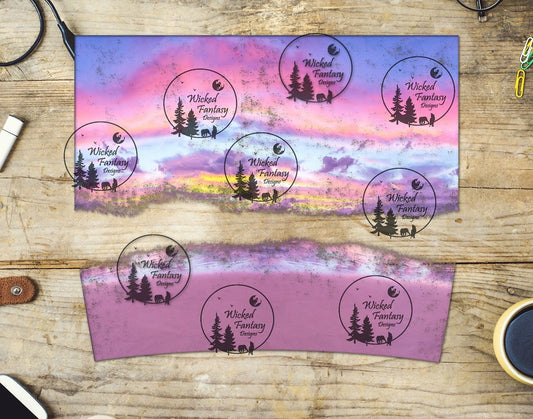 UVDTF Pastel Sunset 16oz 40oz Tumbler Wrap