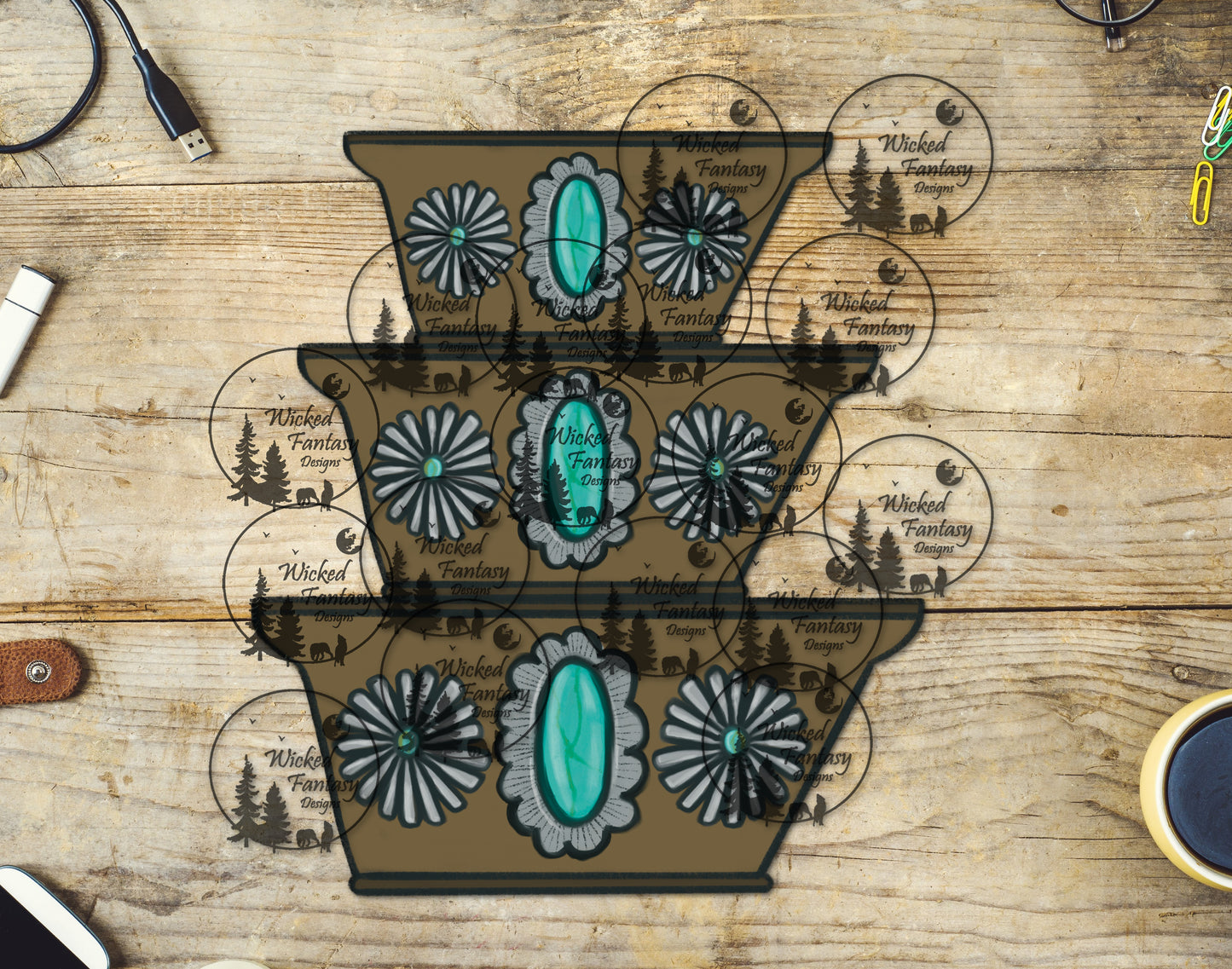 UVDTF Turquoise Conchos Casserole Dishes