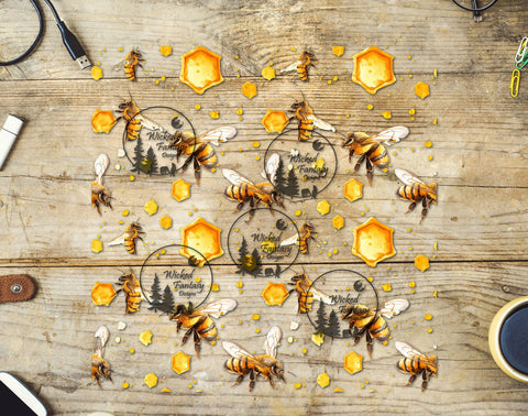 UVDTF Honey Bees 20oz 30oz 10"x10" Element