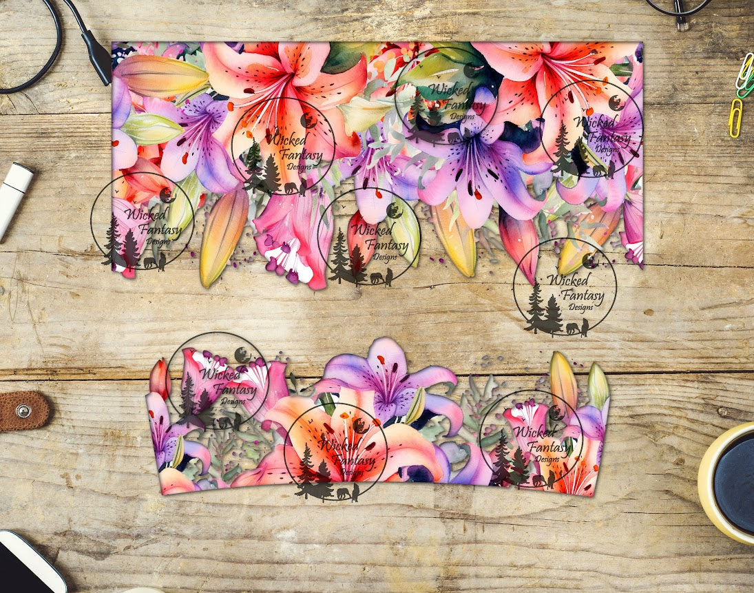 UVDTF Pastel Lilies 16oz 40oz Tumbler Wrap