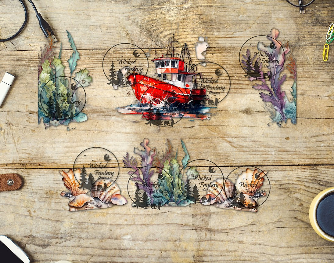 UVDTF Old Trusty Red Boat 16oz 40oz Tumbler Wrap