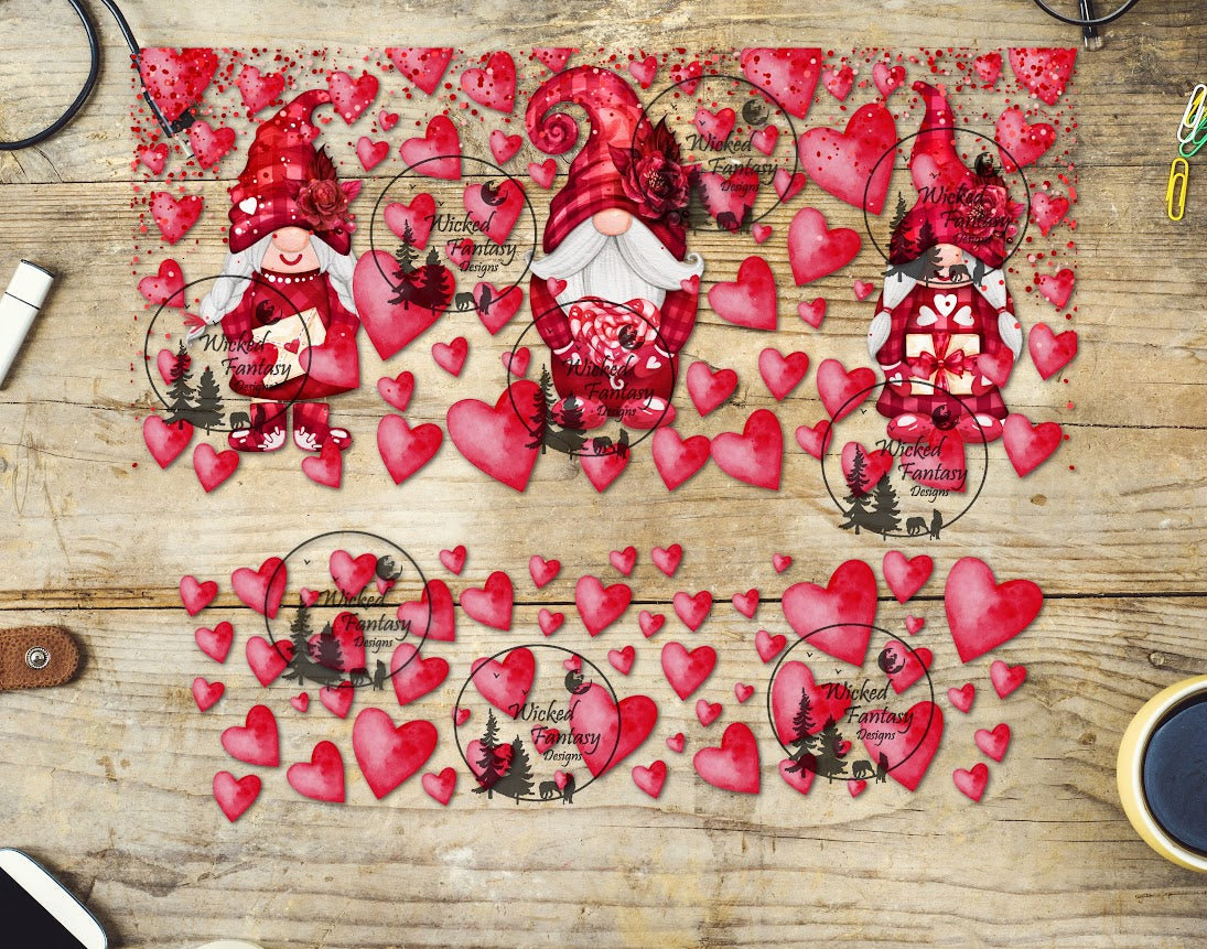 UVDTF Valentine Gnomes 16oz 40oz Tumbler Wrap