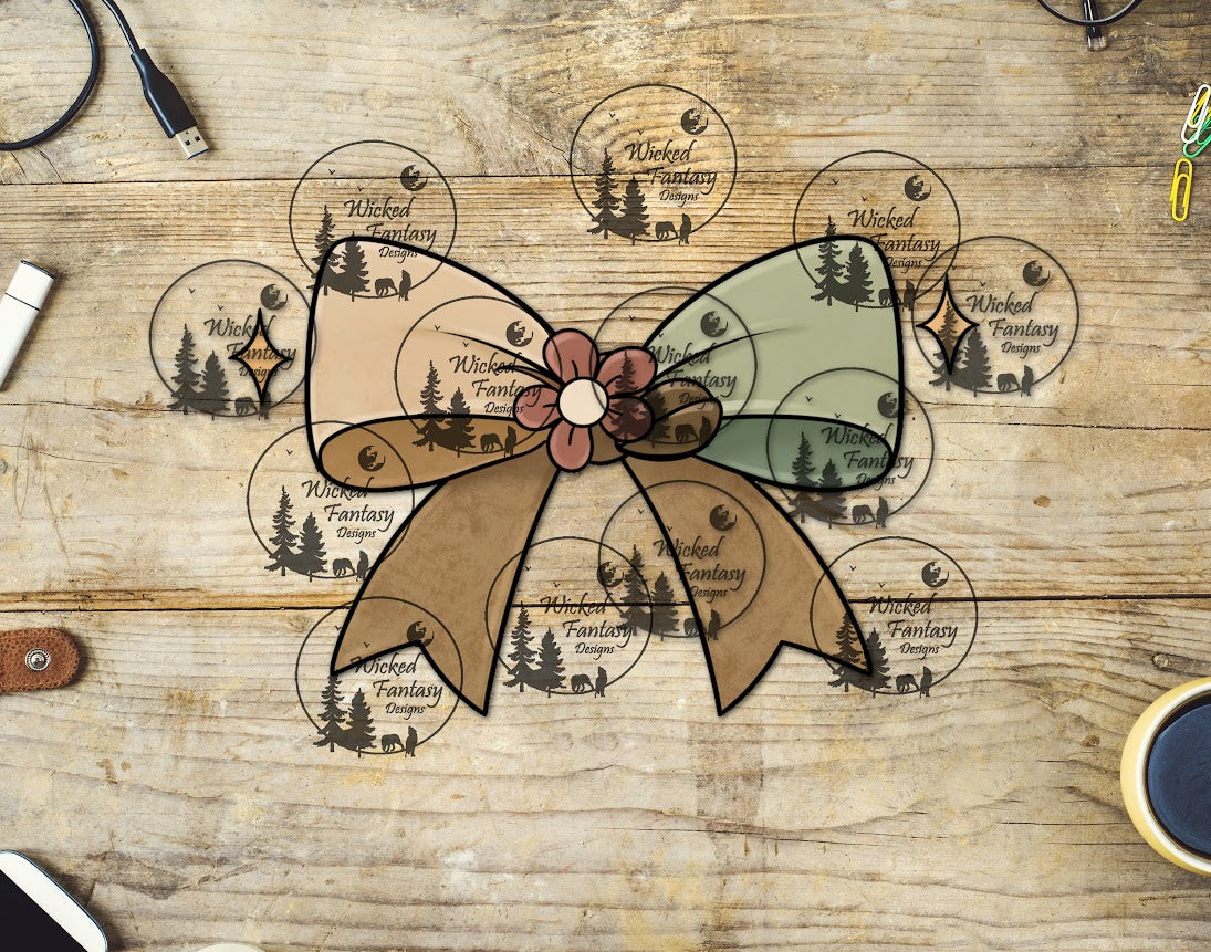 UVDTF Coffee Bean Bow