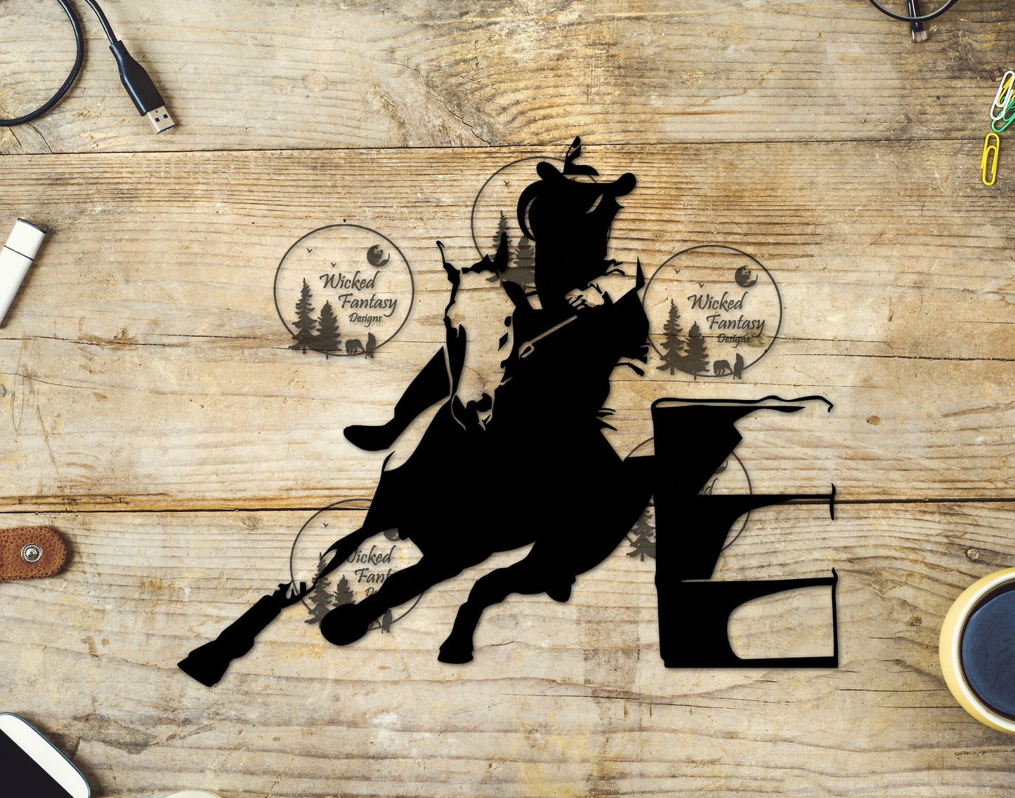 UVDTF Barrel Racing Silhouette