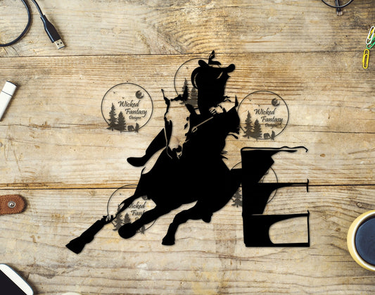 UVDTF Barrel Racing Silhouette