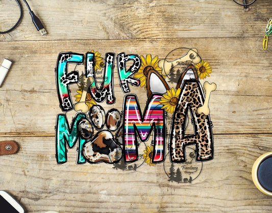 UVDTF Fur Mama Serape Cow Print and Sunflowers