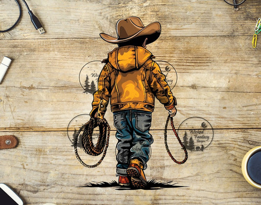 UVDTF Little Cowboy with Yellow Jacket